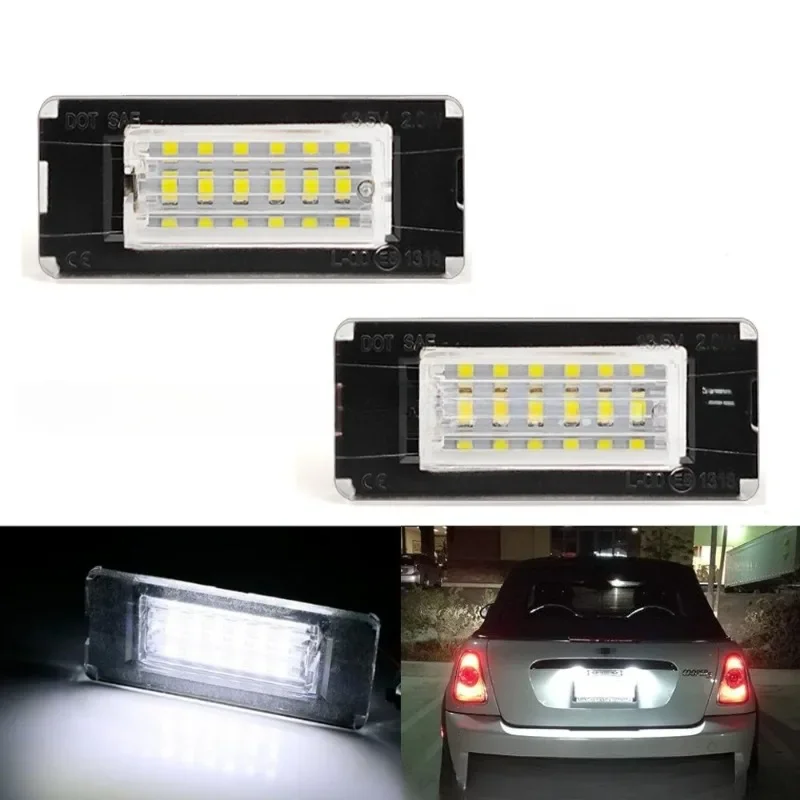 R56 R57 R58 R59 المدمج في CAN-bus المقاوم خطأ الحرة مقاوم للماء 6000K الأبيض 2 قطعة أضواء LED لوحة ترخيص ضوء لميني كوبر