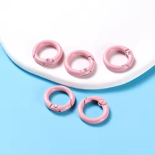 5Pcs/Lot 21 Colors Metal O Ring Spring Clasp Openable Round Carabiner Keychain Clips Hook Dog Chain DIY Jewelry Buckle Connector - Image 13