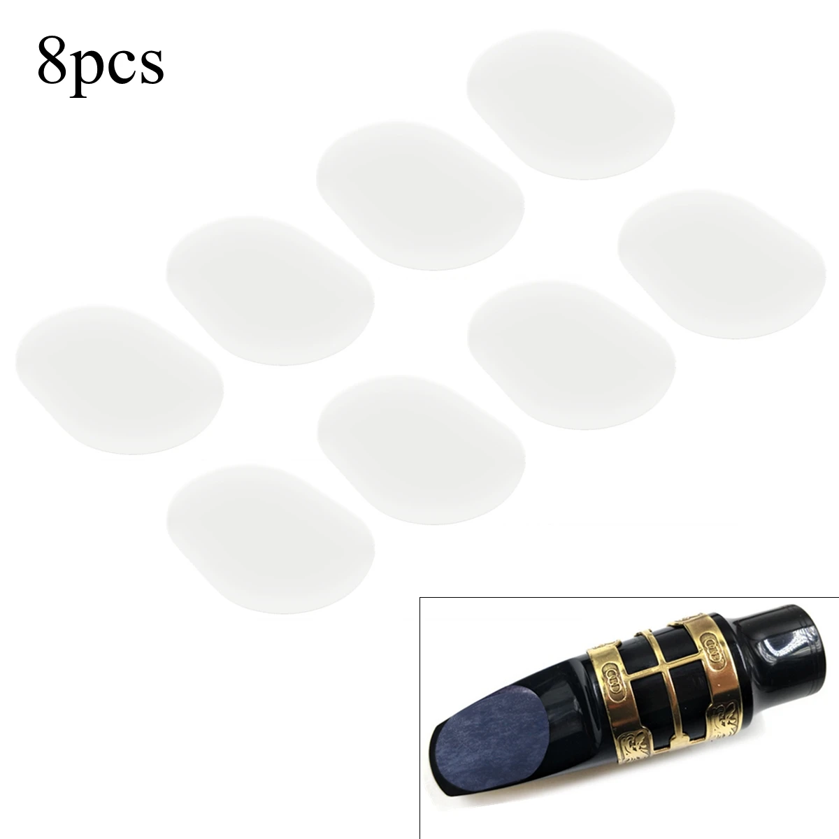 8pcs/lot or 16pcs/lot White Silicone 0.5mm Alto Tenor Soprano Saxophone Clarinet Mouthpiece Cushions Accessorie