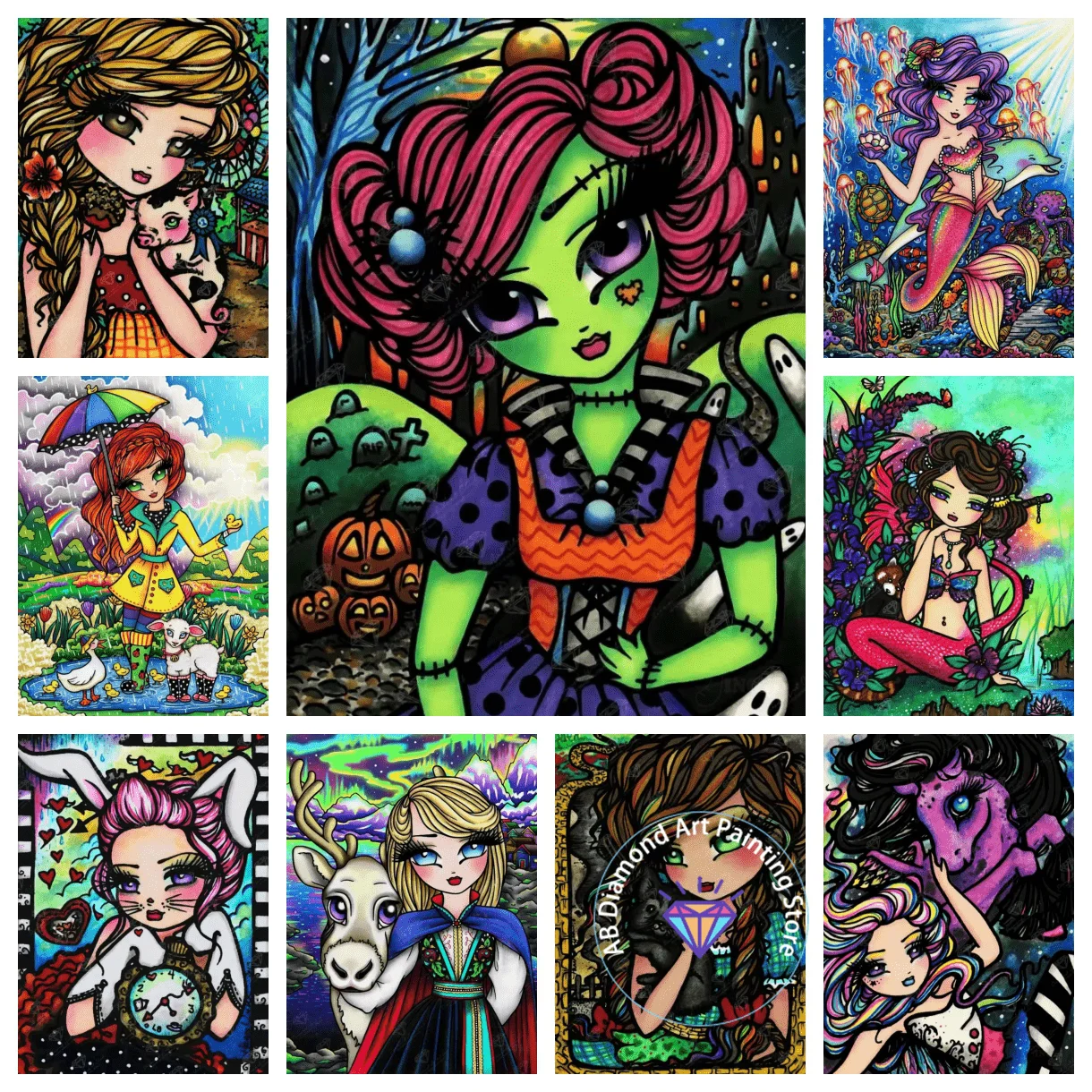 Große Augen Mädchen Puppe Diamant Malerei Kit 5D DIY Cartoon Diamant Stickerei Kreuz handgemachte Kunst Kinder Geschenk Home Dekoration