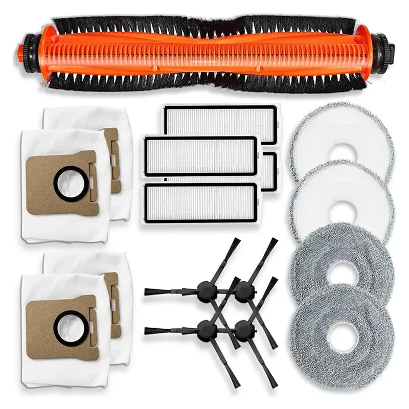 

【ADORN】Комплект сменных аксессуаров для робота-пылесоса X20 Max/X20 Pro: основная щетка Tricut, HEPA-фильтр, мешки для сбора пыли, роликовые щетки