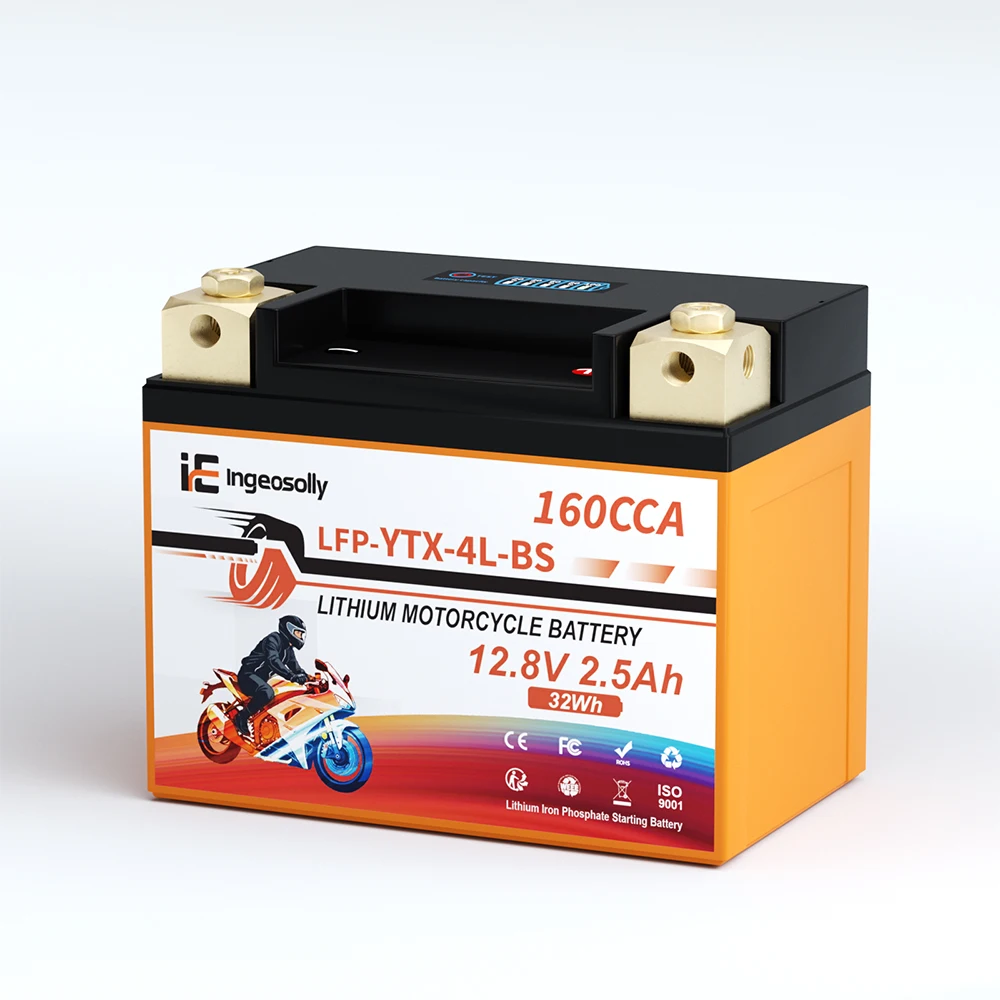 4L-BS 12V 2Ah 2.5Ah Motorradbatterie LiFePO4 Lithium-Eisenphosphat-Batterie mit BMS 160CCA Wartungsfrei für Suzuki Kawasaki ATV