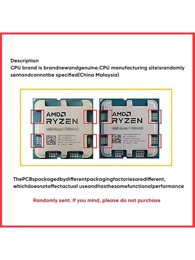 AMD Ryzen 5 7500F CPU 5,0 GHz 6-core 12-thread 32 MB Game Cache 65W R5 7500F processor socket AM5 DDR5 5200MHz 5nm zonder ventilator - afbeelding 2