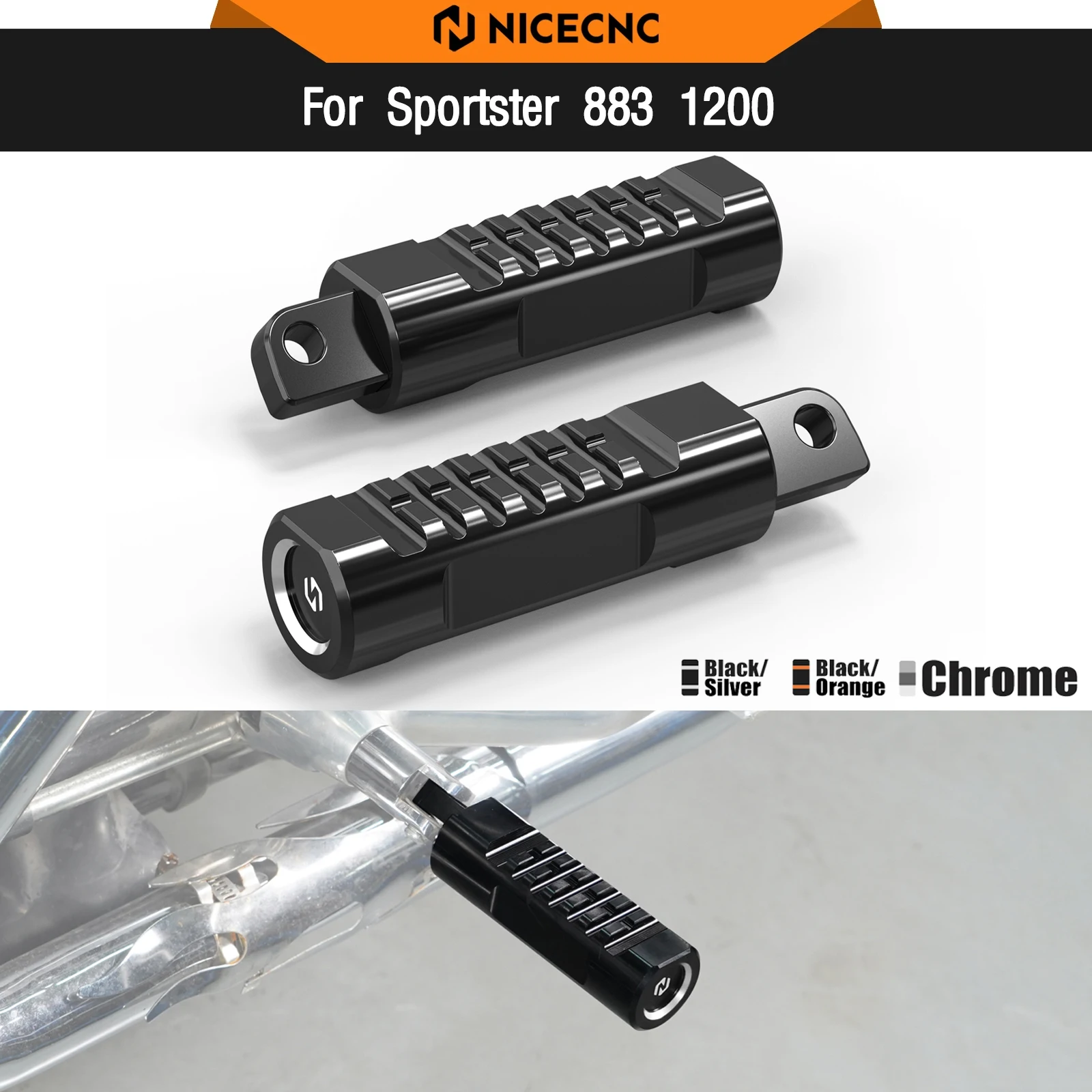 

For Harley Sportster 883 Super Low XL883L 2007-2020 Rider Footpegs Iron 883 XL883N Iron 1200 XL1200NS Sportster 1200 Roadster