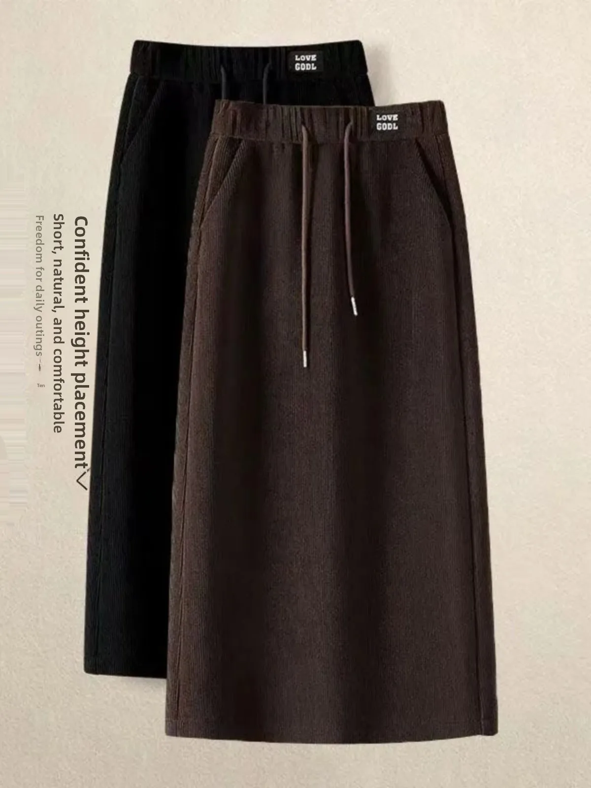 High Waist Casual  Skirt for Women Spring Autumn Season Tag Removed Hip Lifting Function Seven Quarter Pants