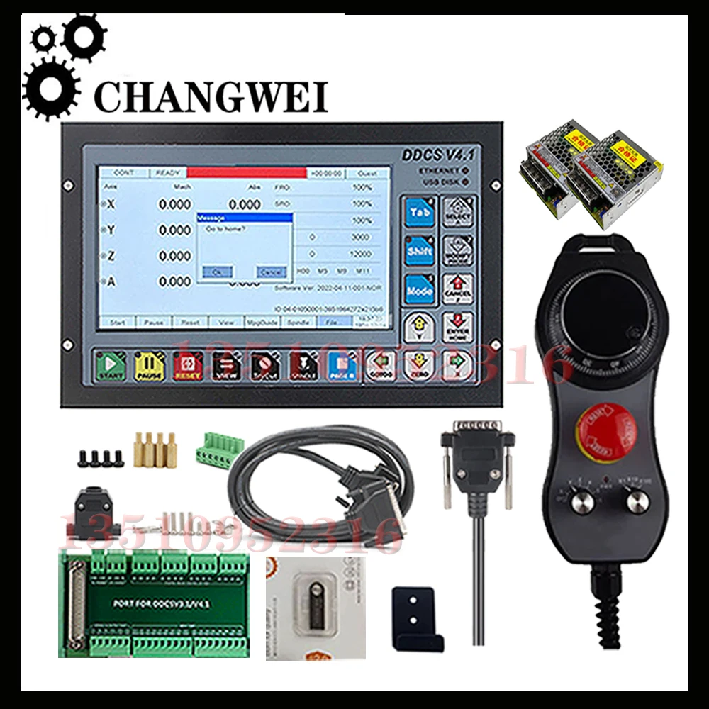 

Ddcsv3.1 New Upgrade Ddcsv4.1 3/4 Axis Cnc Offline Mach3 Usb Motion Controller With E-stop Mpg Handwheel And 75w24v Dc