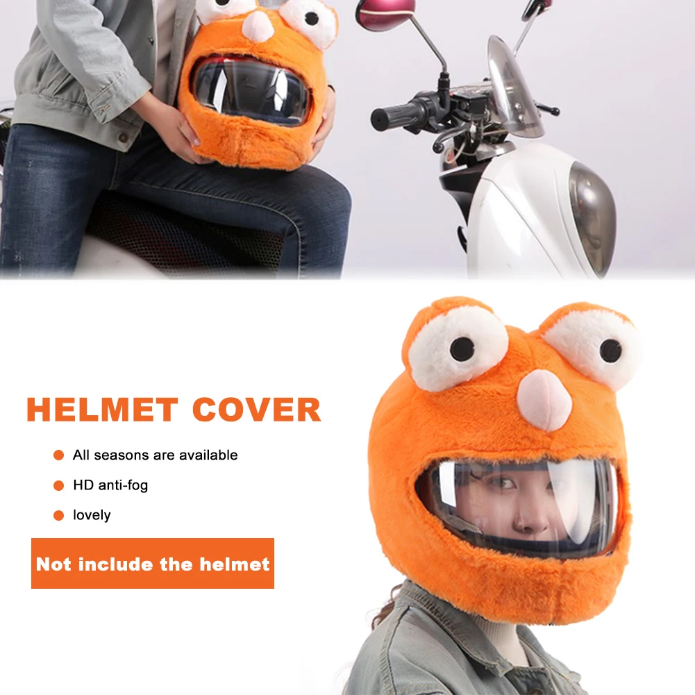 Motorcycle Helmet Cover Innovative Cartoon Plush For Outdoor Fun Personalized Riding Motorcycle Scooter Headgear Accessories