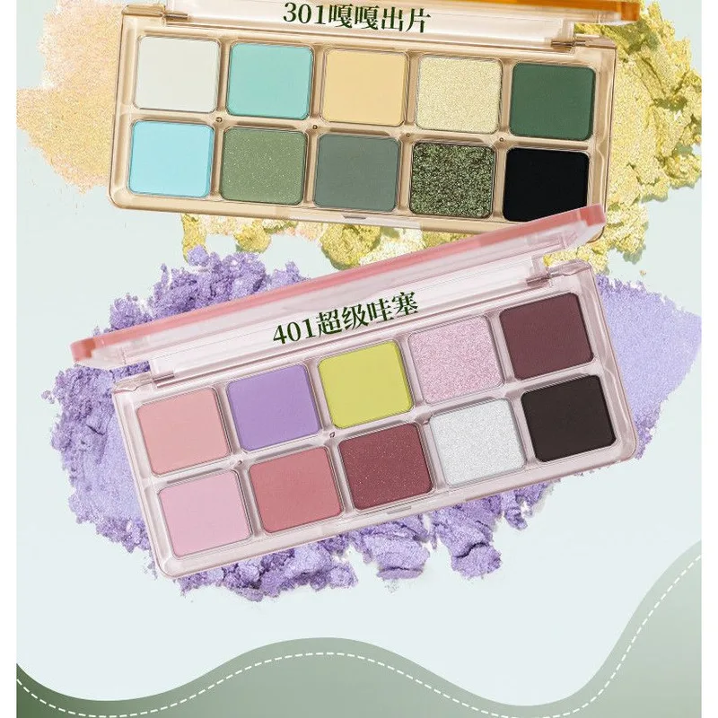 

Shitia Spring Десятицветная перламутровая многоцветная палитра теней для век Дымчатый корейский допамин Доступный матовый