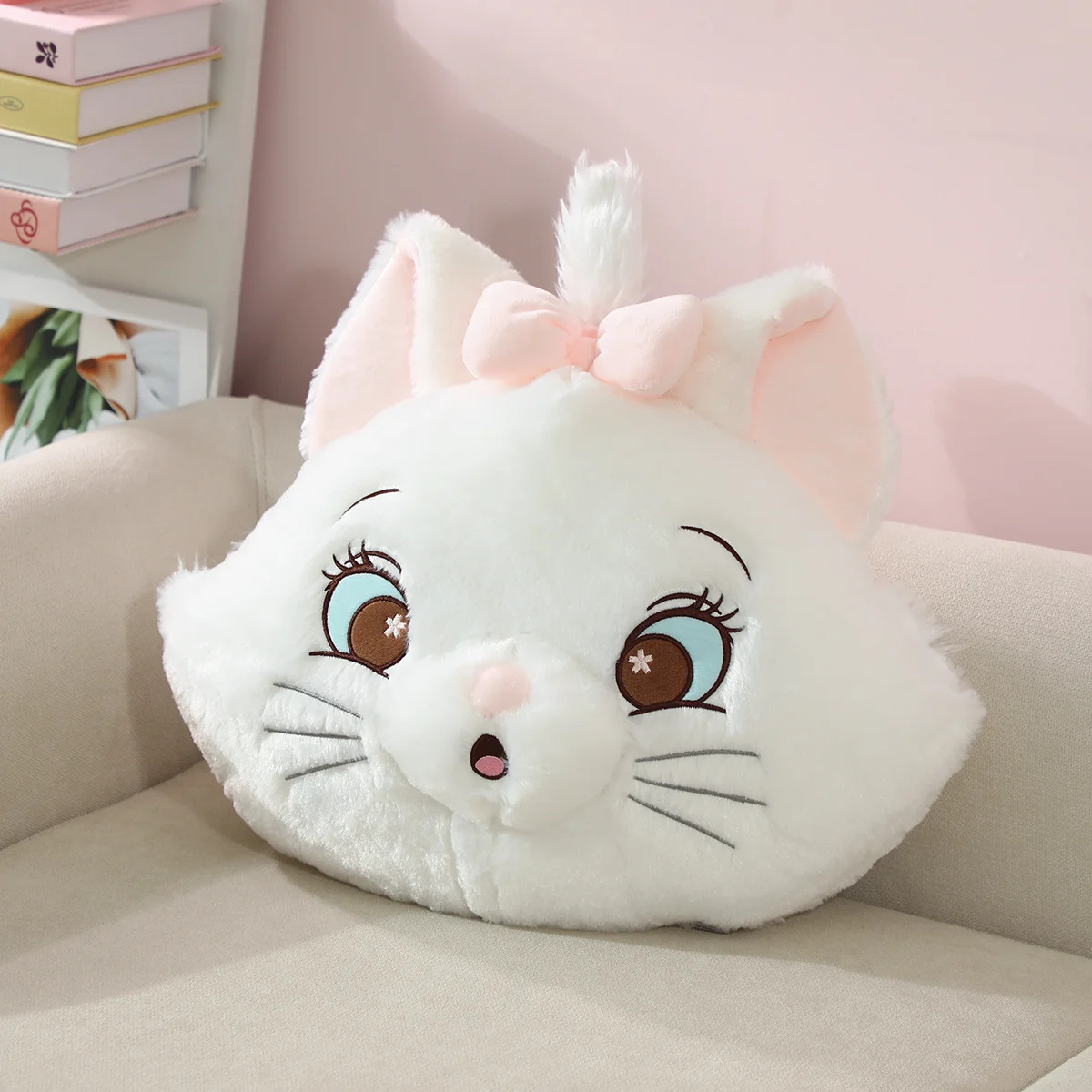 

Very Soft Marie Cat Plush Toy Kawaii Stuffed Animal White Cat Japanese Style Plushies Comfortable Back Cushion Sofa Bed Gifts