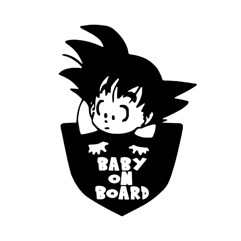 Cute Cartoon Baby on Board Goku Car Sticker Decal Cool Window Vinyl Sticker Funny Stickers Family Cars Safety Sign,10cm*14cm