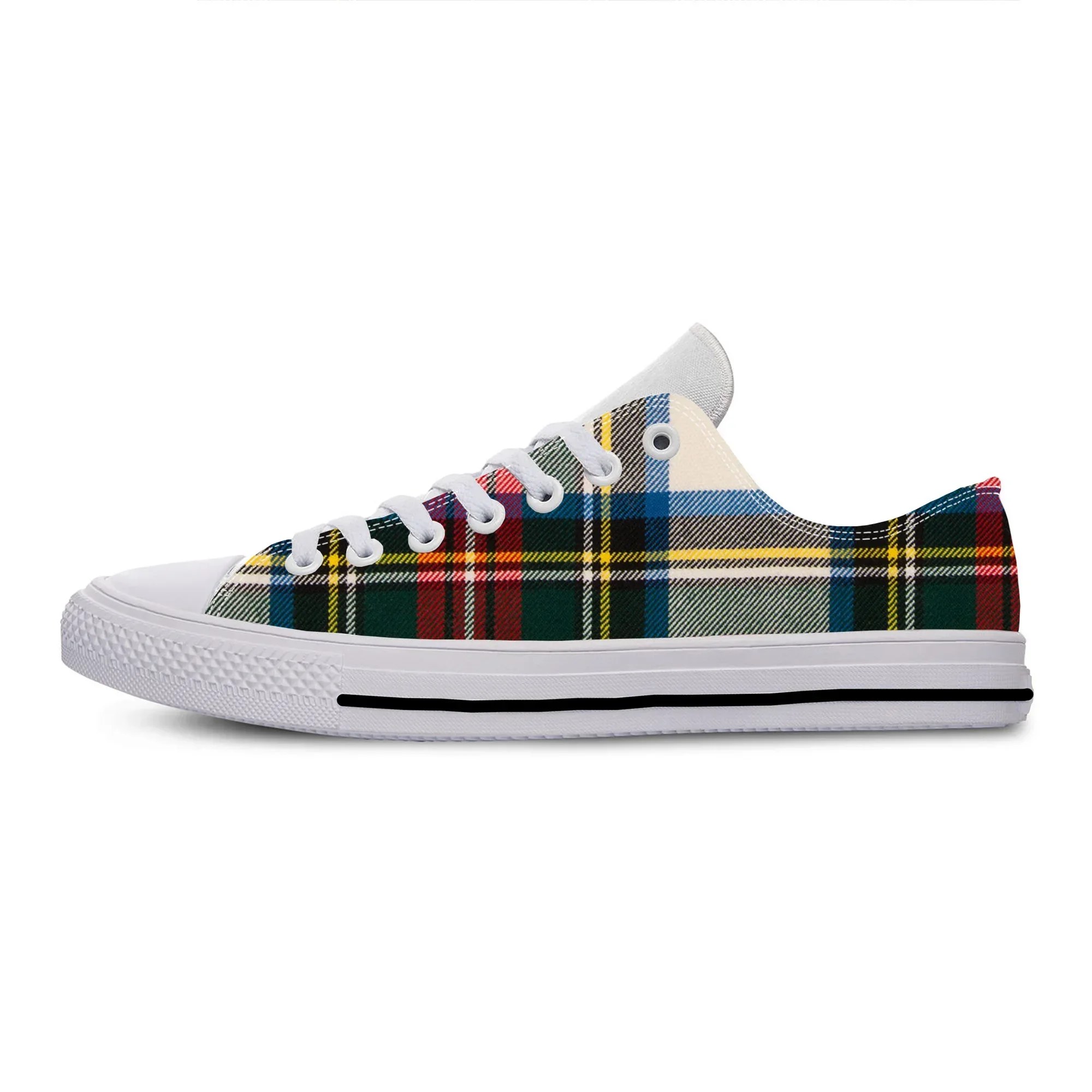 Hot Scottish Plaid Dress Stewart Tartan Clan Fashion Casual Shoes Lightweight Men Women Sneakers Low Top Breathable Board Shoes