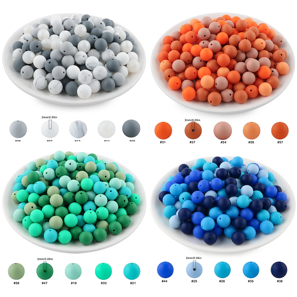 30Pcs 9/12/15mm Colour Round Silicone Beads Mashup Combination For Making Bracelets DIY Bracelets Necklaces Jewelry Accessories