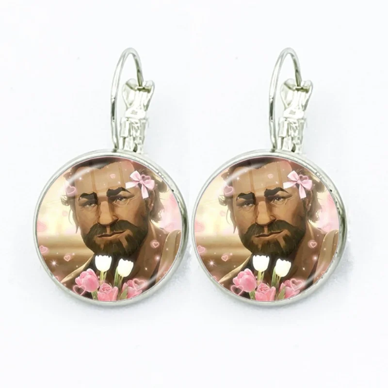 Anime Coquette Arcane Viktor Jix Sevika Glas-Cabochon Cartoon Französische Haken-Ohrringe Tropfen-Ohrringe Schmuck-Accessoires Geschenke