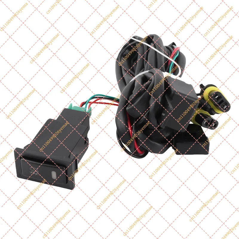 12V Automotive Universal Wiring Harness, LED Fog Light Assembly with Relay, Fuse and Control Switch