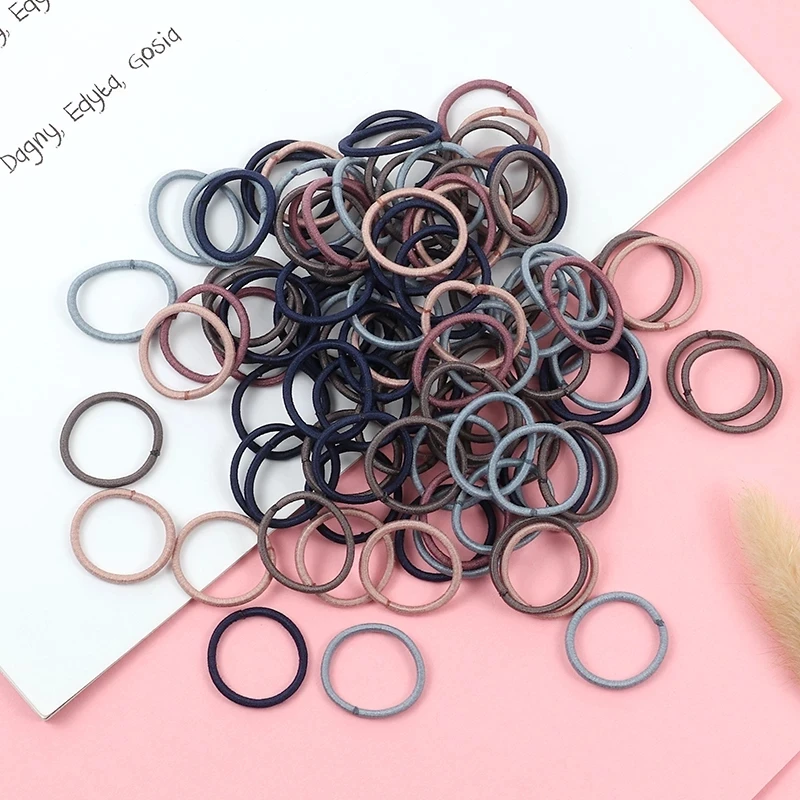 100PCS/Set Girls Colorful Hair Ring Children Ponytail Elastic Rubber Band Hair Band Hair Accessories Girl Headband Headdress Set