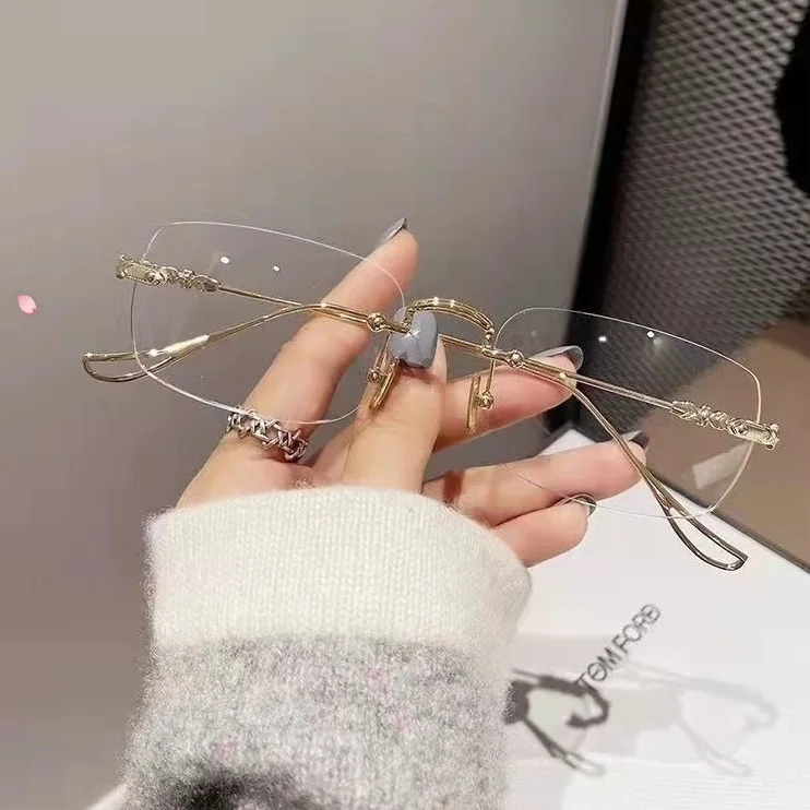 Hochauflösende rahmenlose Anti-Blaulicht-Lesebrille, modische und hochwertige personalisierte Lesebrille