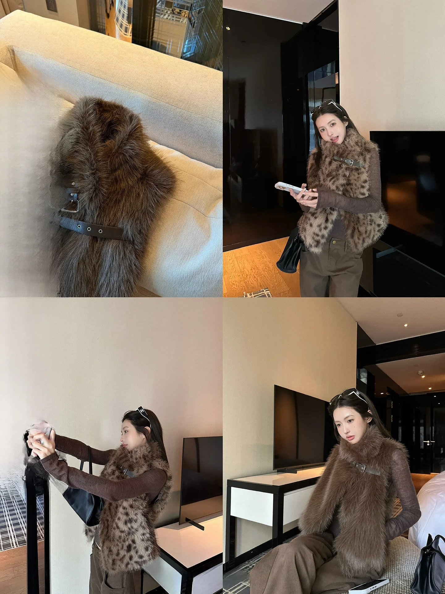 

Женский пушистый жилет Ningi с леопардовым принтом, свободный, повседневный, на зиму, с эффектом высококачественного материала, открытый кардиган