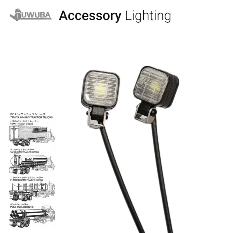 

Светодиодный квадратный прожектор для грузовика Tamiya 1/14 SCANIA 770S VOLVO BENZ Arocs MAN RC Crawler Car Trx4 Defender Scx10