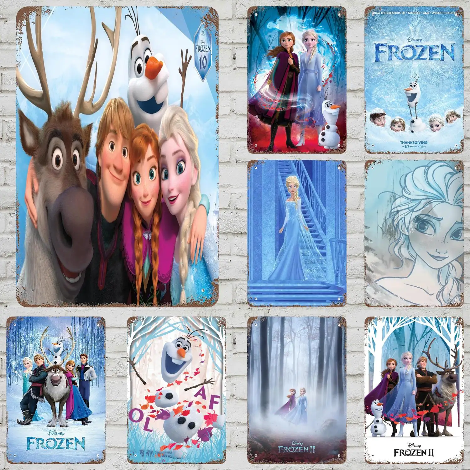 MINISO Olafs Frozen Adventure Plus 6, декор в виде сказок Диснея, жестяная вывеска, металлическая вывеска, декоративная табличка для украшения стен в виде паба-бара, пещеры