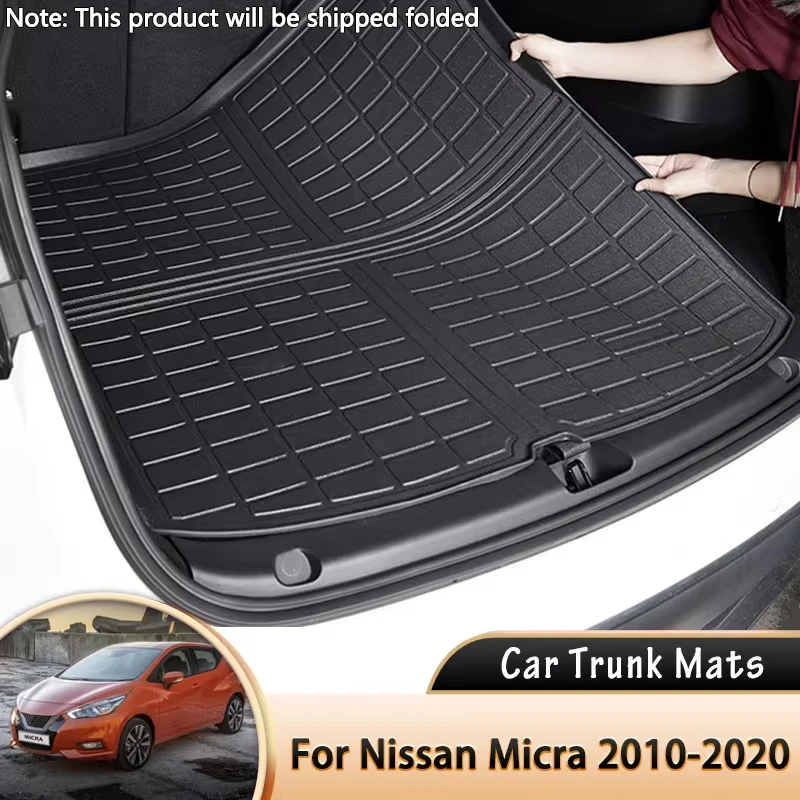 for Nissan Micra March Renault Pulse K13 2010~2020 2018 2019 Car Rear Trunk Mat Waterproof Protective Liner Trunk Tray Floor Mat