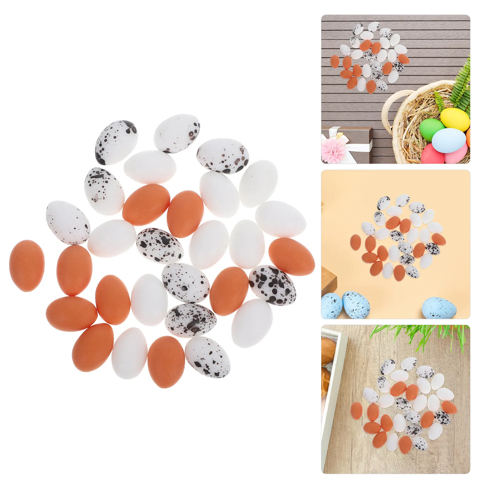 

30Pcs Elegant Miniature Eggs Resin Material Realistic Detail Easter Decor Micro Garden Miniature Scene Craft Decoration