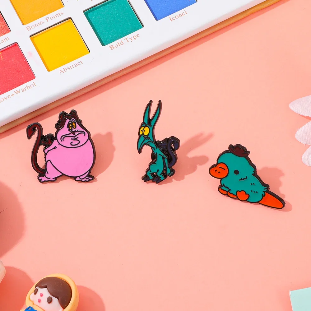 3 قطعة بروش الكرتون الإبداع لطيف بيري خلد الماء المينا دبوس شارة معدنية مجوهرات على ظهره الملابس والاكسسوارات هدية