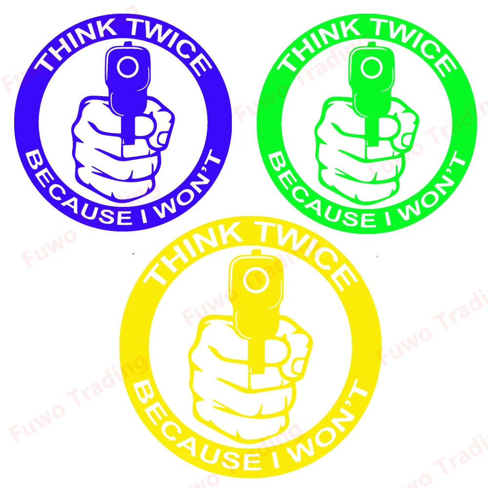 

Уникальная автомобильная наклейка Think Twice для автомобиля, мотоцикла, гоночного шлема, ноутбука, багажника, кузова, окна автомобиля, доски для серфинга, виниловые наклейки из ПВХ
