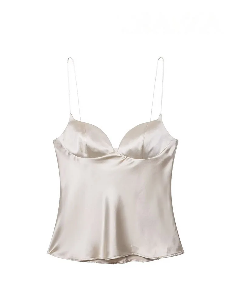 HH Frau Neue Mode Ärmellose Camis Solide Herzförmigen Kragen Zipper Weibliche Sommer Sexy Schlank Backless Kurze Top 2 farbe