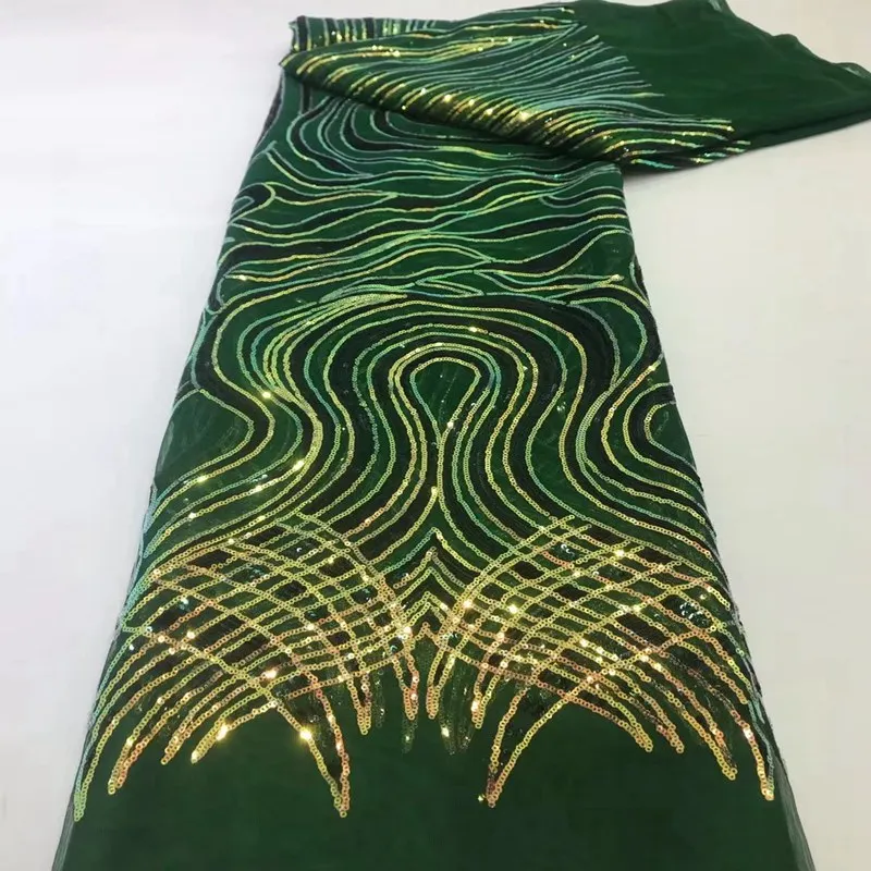 

Embroidery African Lace High Quality Lace Nigerian Sequin Fabric French Milk Silk Fabric Fo Wedding TS1333