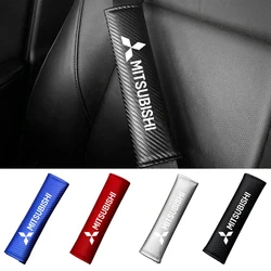 2pcs/set Carbon Car Styling Seat Belt Pad Seat belt Cover Car Accessories For Mitsubishi lancer asx outlander pajero l200 galant
