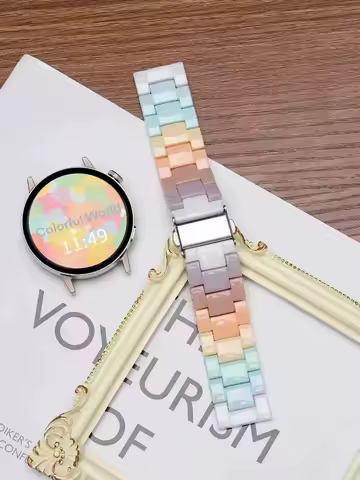 20mm/22mm strap For Samsung Galaxy watch 7 6 5 pro/4-6 classic 46/42mm/Active 2 40/44mm Resin correa Gear S3 smartwatch Bracelet