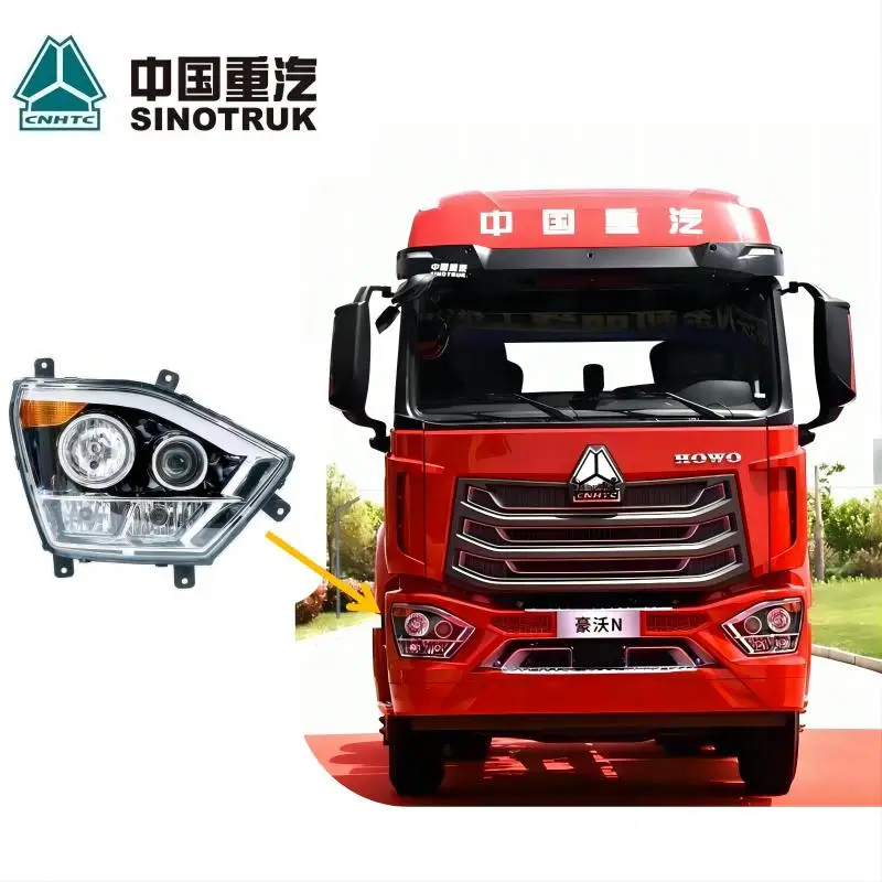 

Original Quality Sinotruk Hohan NJ17 (Right) Headlight Lamp - WG9525720026 Front Lamp Head Lamp Light Electric Regulation