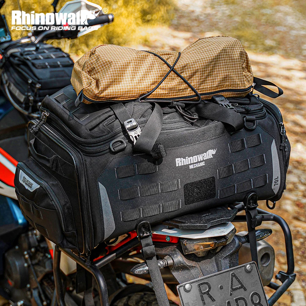 

Rhinowalk 50L-70L мотоциклетная сумка-седло, портативная магнитная сумка на заднее сиденье с двигателем, дорожный рюкзак для хранения багажа