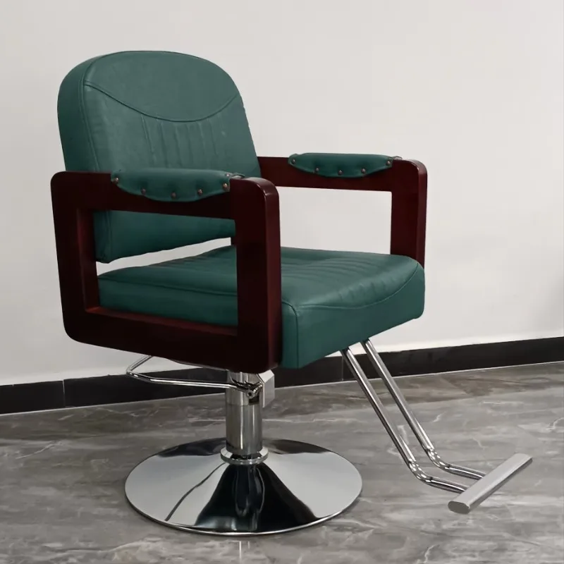 Sillón de Barbería Vintage, Silla de Espera para Pedicura, Taburete de Barbería, Silla con Ruedas para Salón de Belleza, Muebles de Estética