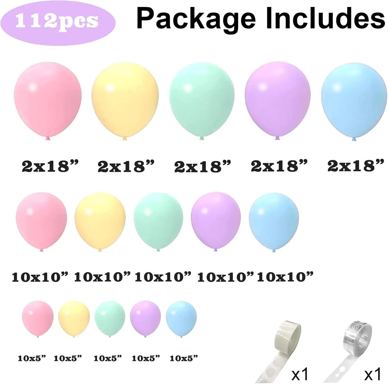 Pastel Balloon Garland, Balloon Arch Kit,Garland Decorations Magical Rainbow Balloon Wedding Birthday Mermaid Party Graduation