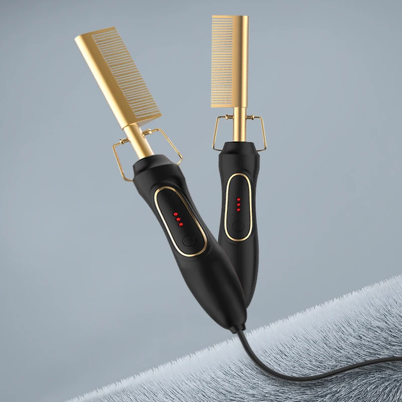أفضل بائع فرشاة شعر احترافية مخصصة بعلامة خاصة مشط ساخن حديد سريع مكواة فرد الشعر فرشاة كهربائية مشط ساخن كهربائي