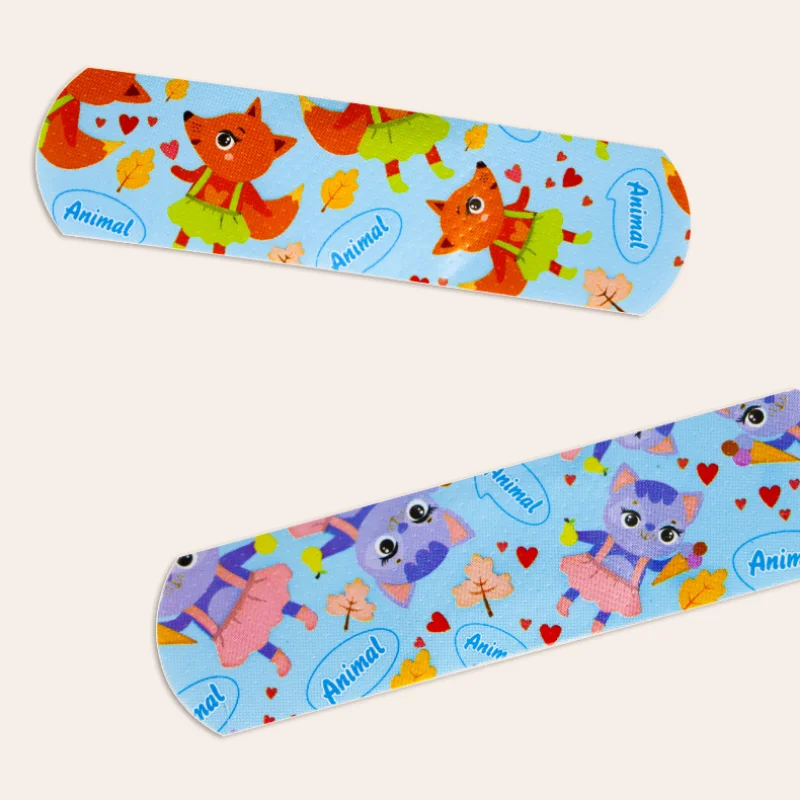 Bandes de bande dessinée avec College d'animaux pour enfants, crêpe en plâtre non transparent, patch transparent, Kawaii, 120 pièces par ensemble