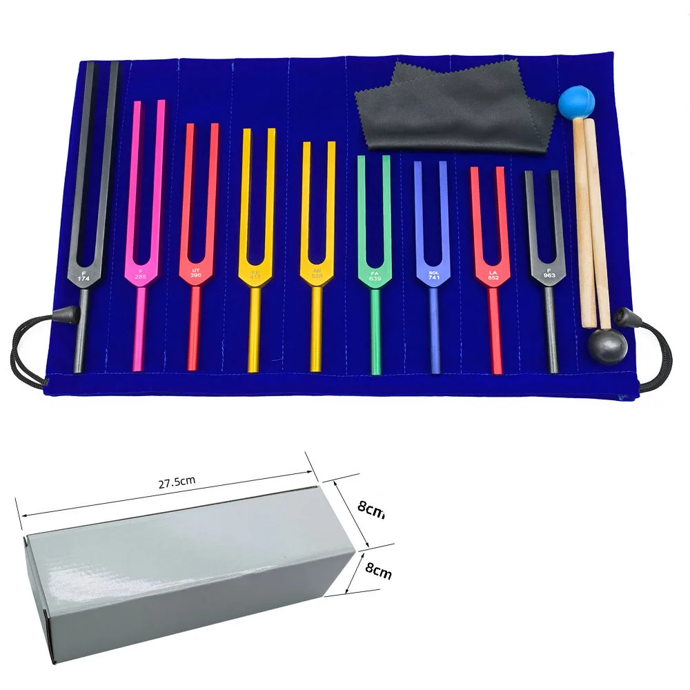 K50 9Piece Tuning Fork Set,Tuning Forks for Healing Chakra,Sound Therapy,Keep Body,Mind and Spirit in Perfect Harmony