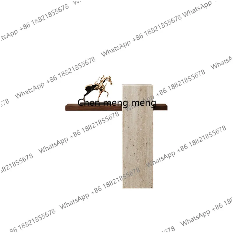 Natural travertine entrance table corridor entrance table retro long table decorative strip case