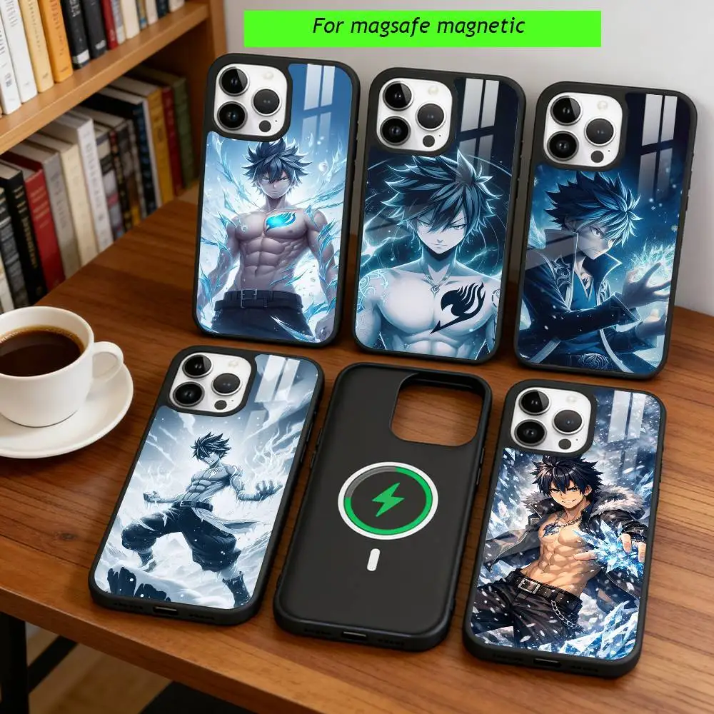 

Anime F-Fairy T-Tail Gray Fullbuster Phone Case For iPhone17,16,15,14,13,12,11 Plus,Pro Magnetic with Magsafe Wireless Charging