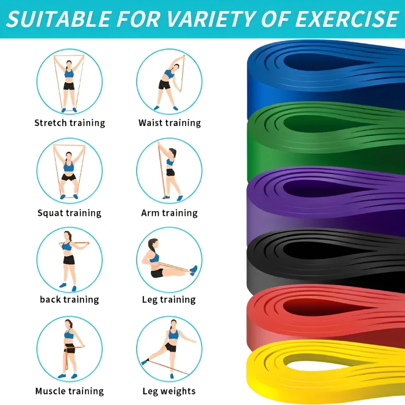 Workout Pilates Latex Resistance Band Exercise Elastic For Sport Strength Pull Up Assist Heavy Duty Fitness Equipment Tough Pull