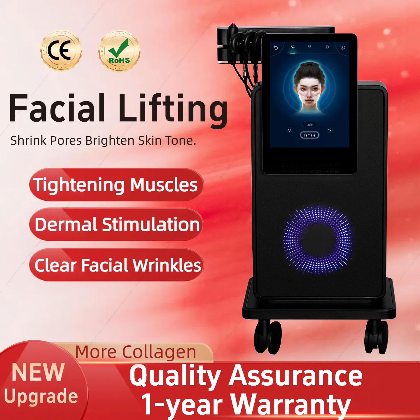 

Facial Electrical Stimulator Facial Stretch Carving Compact Massage Equipment Face Lift Anti-aging Device Wrinkle Micro-Current