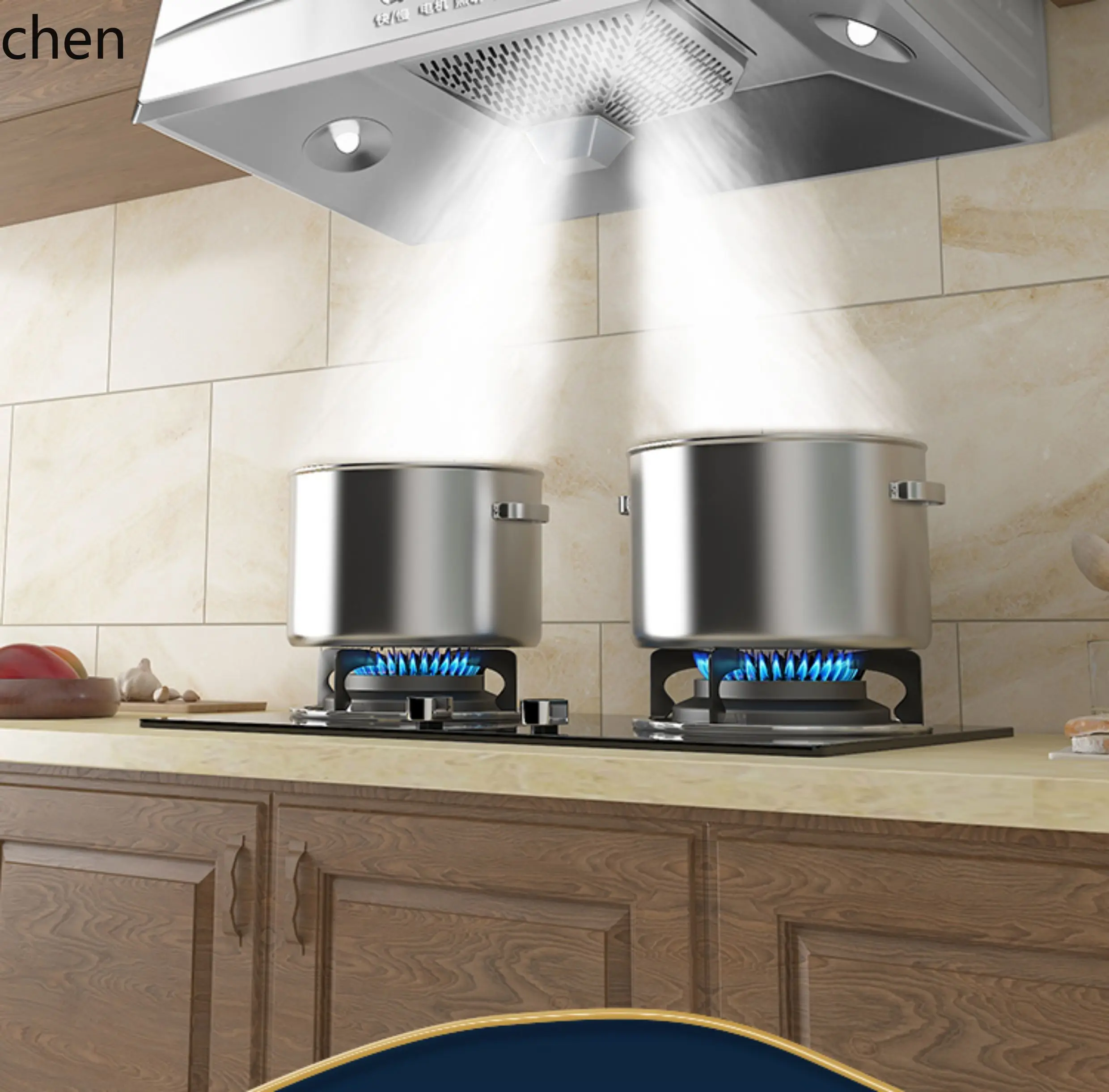 Cappa aspirante HXL di grandi dimensioni per cucina domestica, aspirazione superiore, pulizia automatica, macchina per aspirazione dell'olio