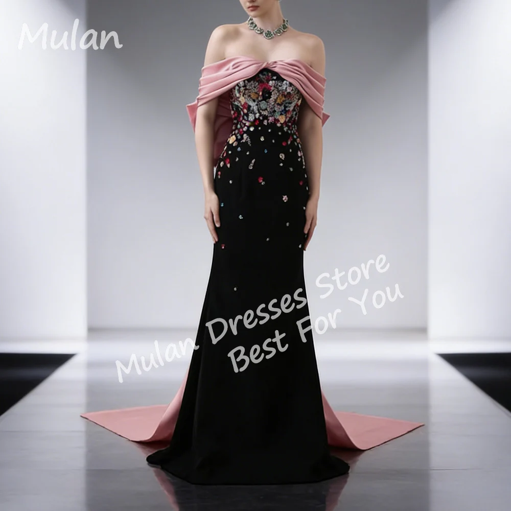 

Customized Luxury Beads Long Evening Dresses for Women Off the Shoulder Floor-length Party Prom Special Events Gala Gowns 2025