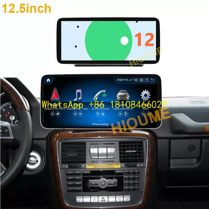 

12.5"Android 12 Snapdragon 8+256G Car Dvd Radio Display Multimedia Player GPS for Mercedes Benz G Class G350 G63 AMG W461 W463