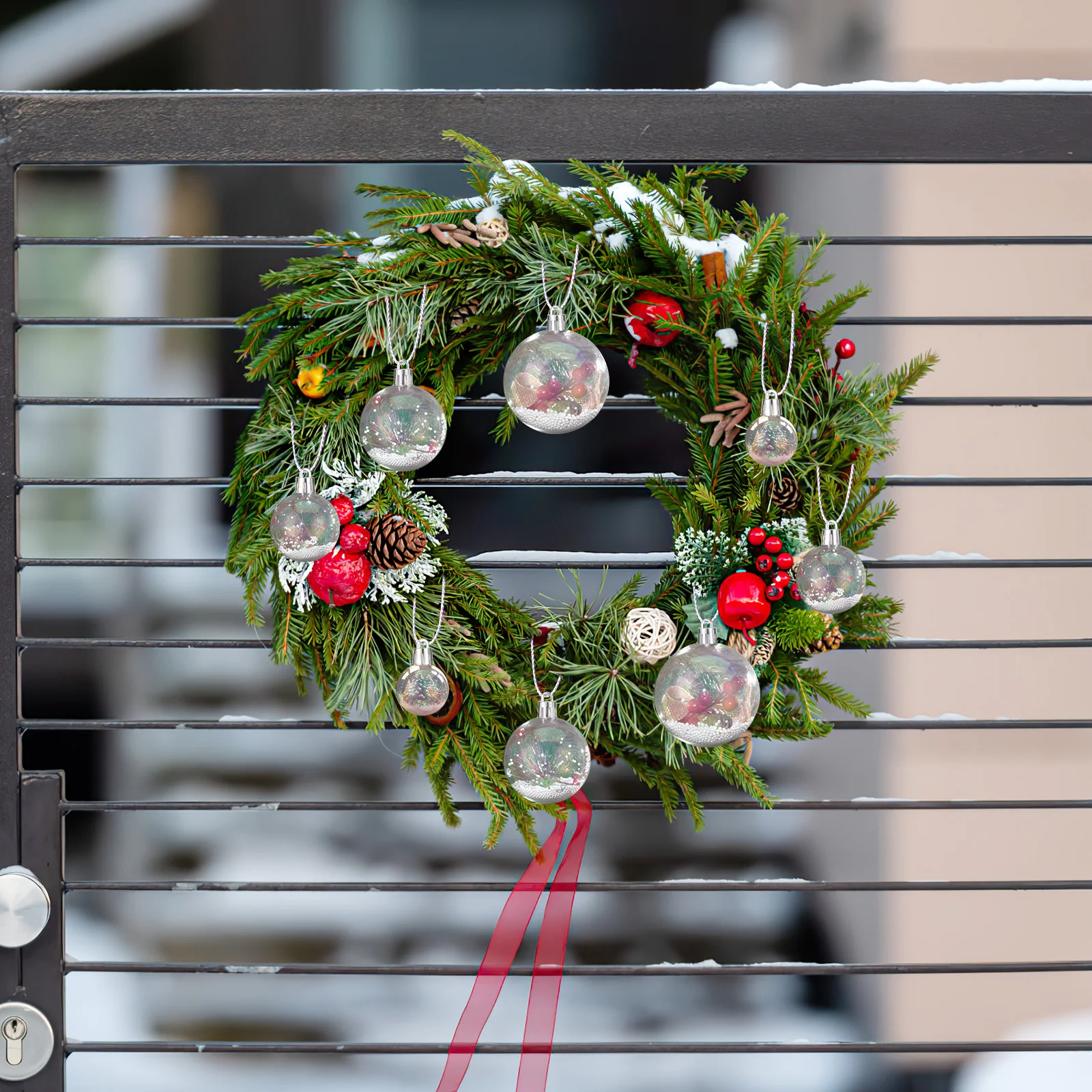 

18 Pcs Colorful Ball Decoration Clear Round Ornaments Plastic Balls Xmas Christmas for Tree Office