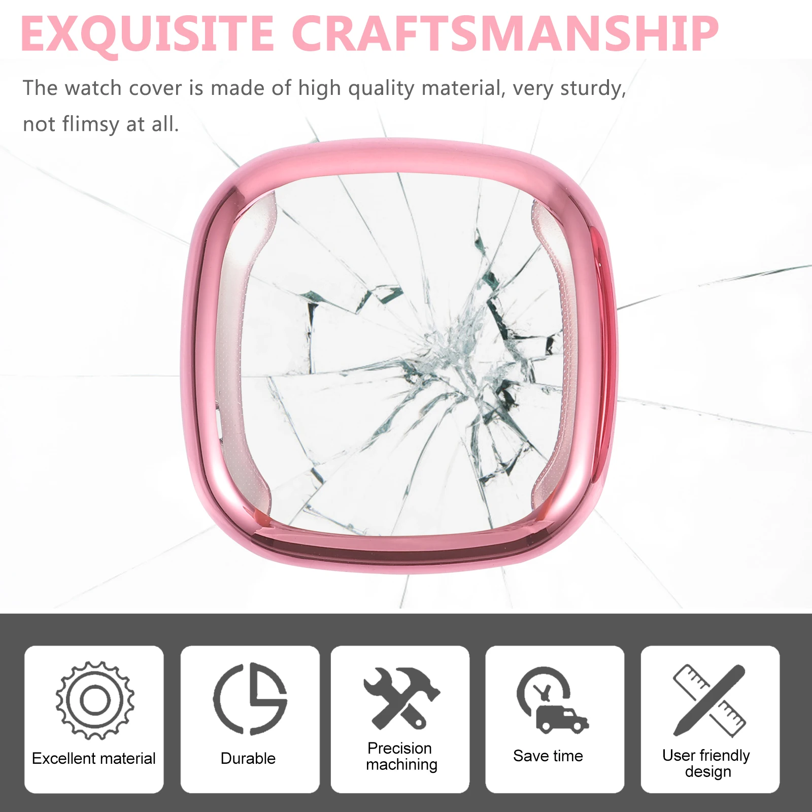 

2pcs All-Inclusive Electroplating Protective Shell Tpu Scratch Resistant Lightweight Watch Cover Caps Simple Design Smartwatch