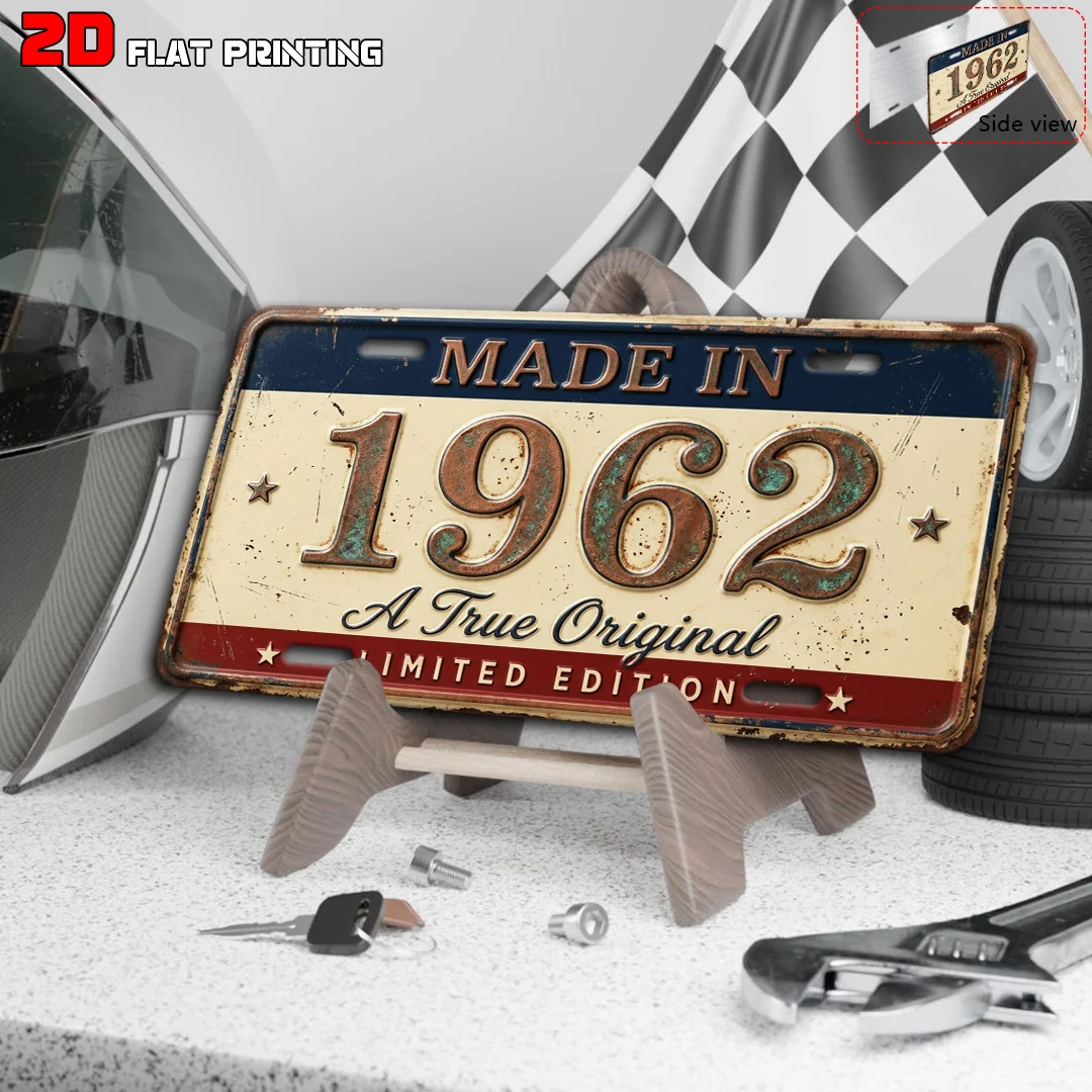 Immagine 4: [2D Flat] 1 pezzo Targa in alluminio retrò del 1962 (30x15 cm), Regalo di compleanno, Decorazione per la casa, Decorazione per il portico, Decorazione per il cortile, Decorazione per il giardino, Decorazione per il patio