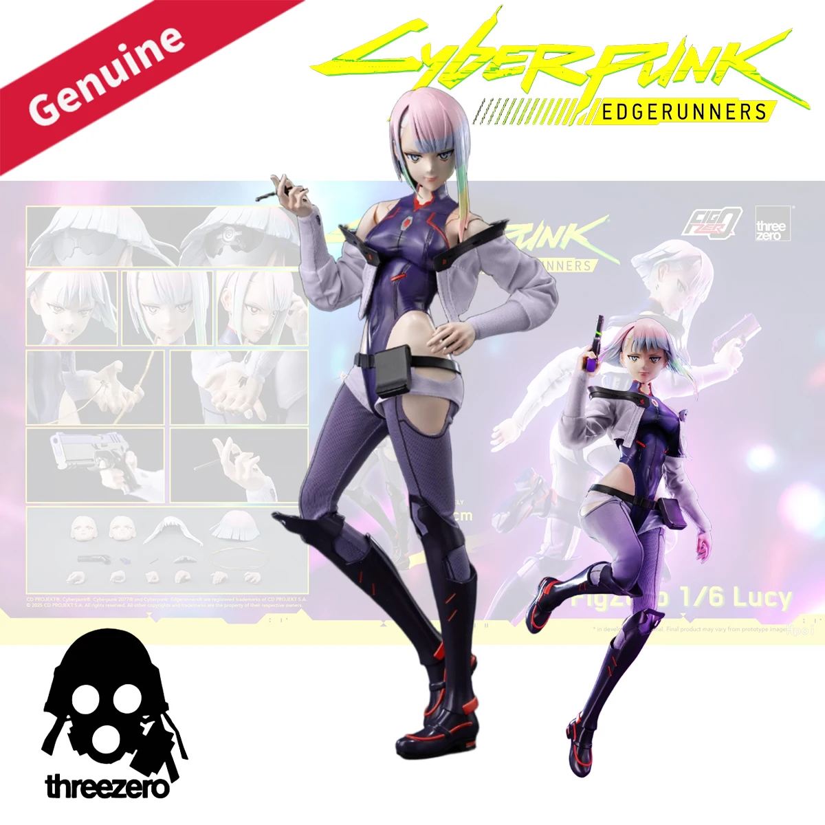 

Original Genuine ThreeZero Action/Dolls FigZero Cyberpunk: Edgerunners Lucy 1/6 H=285mm Anime Game Action Figure Collection Toy