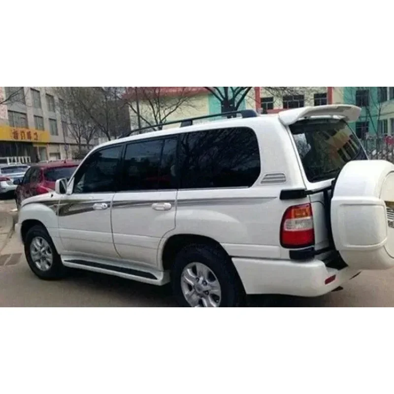 KQX High Quality 2PCS Black Silver Aluminum Roof Rail Bars Luggage Exterior Accessories J100 LX470 1998-2007